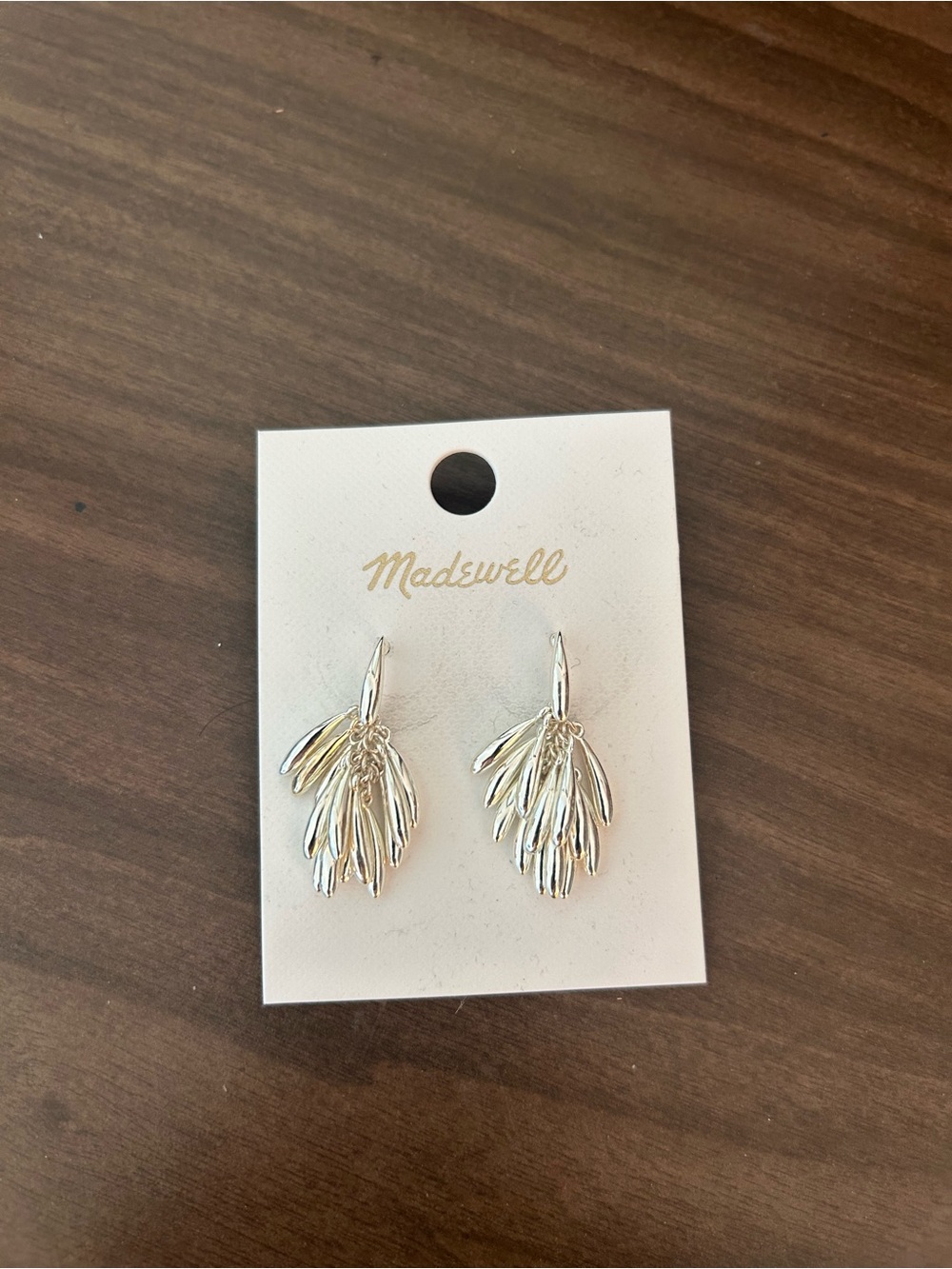 New Madewell Cluster Teardrop Dangling Silver Earrings msrp $58